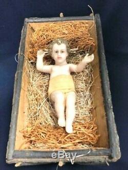 Made In Germany Large Infant Jesus In Criche Has A Music Box And Key