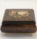 Made In Italy Sorrento Burl Walnut High Gloss Music Box With Flowers Inlay
