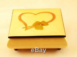 Made In Italy Sorrento Creme High Gloss Music Box with Heart and Shemrock