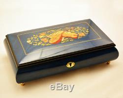 Made in Italy Sorrento Large Dark Blue Musical Inlay Jewelry Music Box
