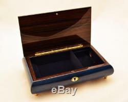 Made in Italy Sorrento Large Dark Blue Musical Inlay Jewelry Music Box