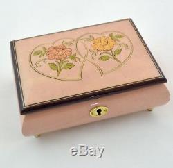 Made in Italy Sorrento Lilac Heart Duo romantic music box (Sankyo 18 Note)