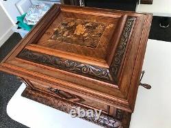 Magnificent Walnut Table Disc Polyphon Musical Box