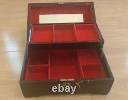 Makie Natural Wood Lacquer Music Box Makeup Tools Jewelry Japan Association