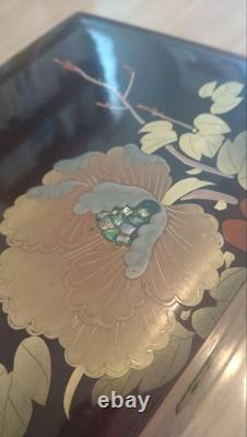 Makie Natural Wood Lacquer Music Box Makeup Tools Jewelry Japan Association