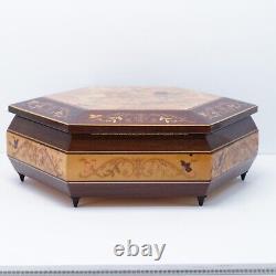 Marquetry Wood Musical Jewelry box Italy Plays Torna A Sorrento + Key