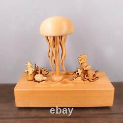 Mechanical Jellyfish Wood Music Box Exquisites Decoration with Soothing Tune