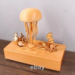 Mechanical Jellyfish Wood Music Box Exquisites Decoration with Soothing Tune