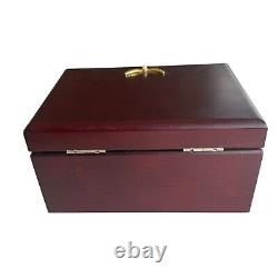 Mikimoto Jewelry Case Storage Wood music Box earrings ring Box Accessory Case