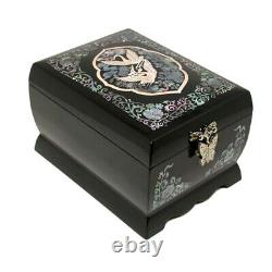 Mother of Pearl Music Jewelry Box Trinket Chest Holder Ring Earring Case Storage