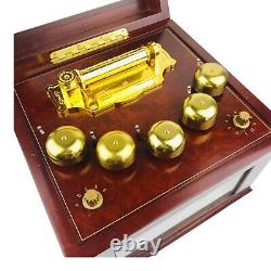 Mr Christmas Animated Concertina Gold Label Brass Bells Wood Music Box 50 Songs