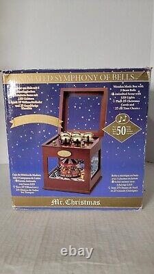 Mr Christmas Animated Symphony of Bells 50 Songs Wood Brass Music Box Tested