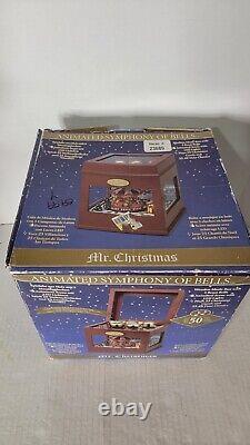 Mr Christmas Animated Symphony of Bells 50 Songs Wood Brass Music Box Tested