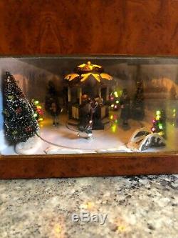 Mr. Christmas Animated Symphony of Bells Wood Music Box Lighted 50 Songs In Box
