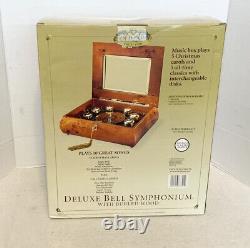 Mr. Christmas Deluxe Bell Symphonium With Burled Wood Plays 10 Songs New
