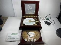 Mr. Christmas Gold Label Inspirational Symphonium Wood Music Box 10 Hymns Discs