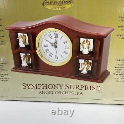 Mr Christmas Gold Label Symphony Surprise Angel Orchestra Wood Mantle Clock EUC