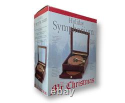 Mr Christmas Holiday Symphonium Wood Music Box with 16 Discs Carols 2004 Open Box