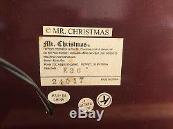 Mr Christmas Lighted Elegant Scrolled Wood Victorian Era Dancers Music Box VIDEO