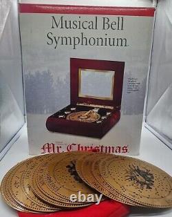 Mr Christmas Musical Bell Symphonium Classics Wood Music Box With16 Discs Complete