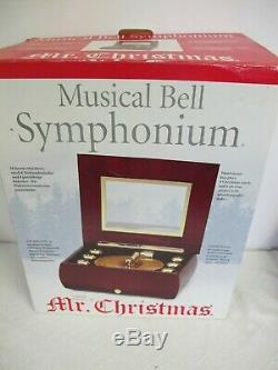 Mr Christmas Musical Bell Symphonium Wood Music Box 16 Disc In Box