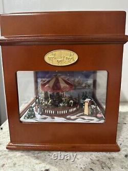 Mr. Christmas Symphony of Bells Animated Carousel Wood Music Box 50 Songs Works