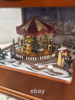 Mr. Christmas Symphony of Bells Animated Carousel Wood Music Box 50 Songs Works