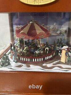 Mr. Christmas Symphony of Bells Animated Carousel Wood Music Box 50 Songs Works