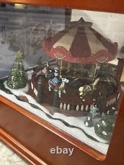 Mr. Christmas Symphony of Bells Animated Carousel Wood Music Box 50 Songs Works