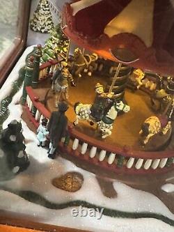 Mr. Christmas Symphony of Bells Animated Carousel Wood Music Box 50 Songs Works