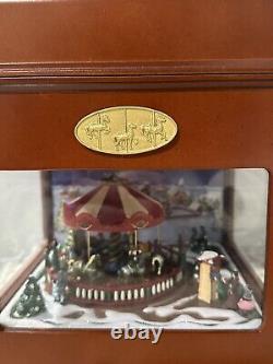 Mr. Christmas Symphony of Bells Animated Carousel Wood Music Box 50 Songs Works