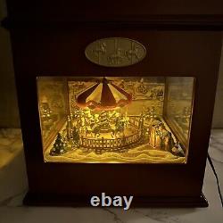 Mr. Christmas Symphony of Bells Animated Carousel Wood Music Box 50 Songs Works