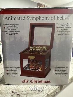 Mr. Christmas Symphony of Bells Animated Carousel Wood Music Box 50 Songs Works