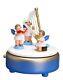 Music Box Blue 3 Angel Colourful And Harp 15cm Music Box New Seiffen Christmas