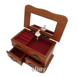 Music Box Casket Wood With Melody The Entertainer For Valuable Items Storing