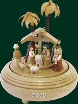 Music Box Nativity Scene 18-Tone Mechanism Seiffen Ore Mountains NEW 08355