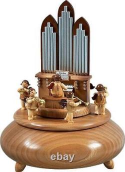 Music Box Orgel with Angel 6 Blower Nature D =22 CM New Game Clock Wood