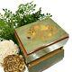 Music Box Roses Birdseye Wood Jewelry Box Dr Zhivago Laras Theme Green Vintage
