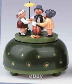 Music Box Small Children's Round Dance 12 cm NEW Music Box Erzgebirge