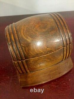 Music box carved wood in the form of a barrel 19c