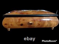 Music box jewelry case Orpheus snkyo wood grain antique miscellaneous F/S Japan