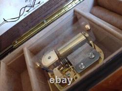 Music box jewelry case Orpheus snkyo wood grain antique miscellaneous F/S Japan