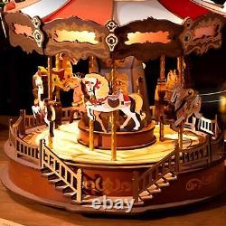 Musical Carousel Music Box Horse Wind up Music Box for Daughter Women Sister