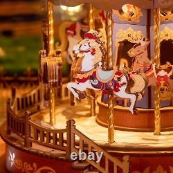 Musical Carousel Music Box Rotating Musical Figurine Holiday Kids Gift