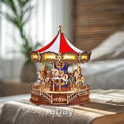 Musical Carousel Music Box Rotating Musical Figurine Holiday Kids Gift