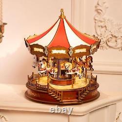 Musical Carousel Music Box Wind up Horse Musical Box for Mom Birthday Gifts