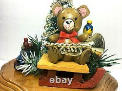 Musical Collectibles Toy Land Decor 1983s Christmas Tree Wooden Music Box SCHMID