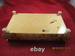 Musical Instrument Wood Inlay Jewelry Music Box Torna a Surriento BURLWOOD