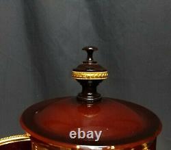 NEAR MINT! Vintage Reuge Carousel Music Box Minuet & Blue Danube Gold Brass Wood