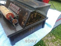 NEW America Musical box 19th Century Antique 1889 Wood Crank Roller Organ